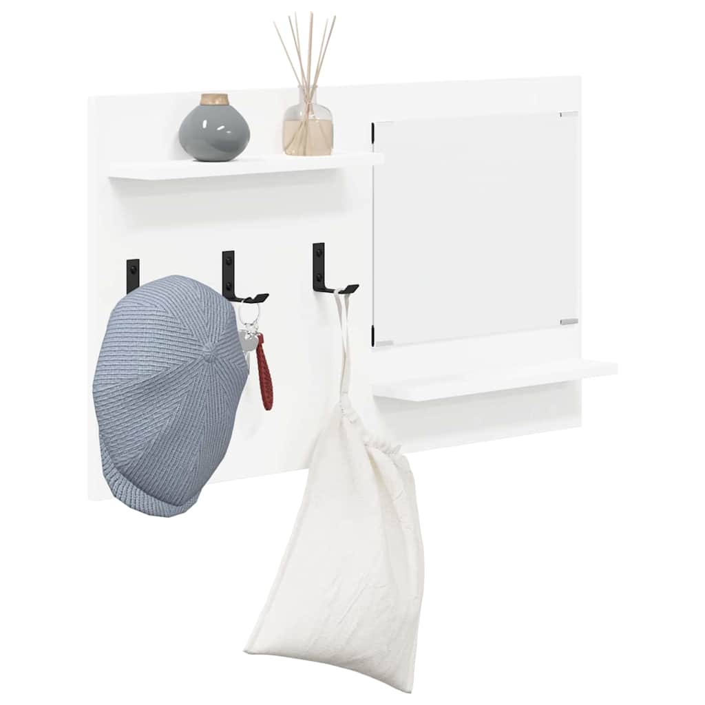 Porte-manteau mural Blanc 90 x 10 x 50 cm Bois d'ingénierie
