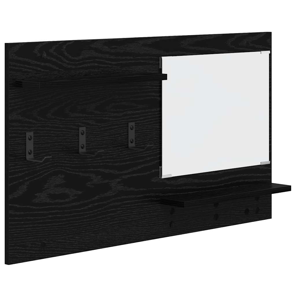 Porte-manteau mural avec étagère Chêne noir 90 x 10 x 50 cm