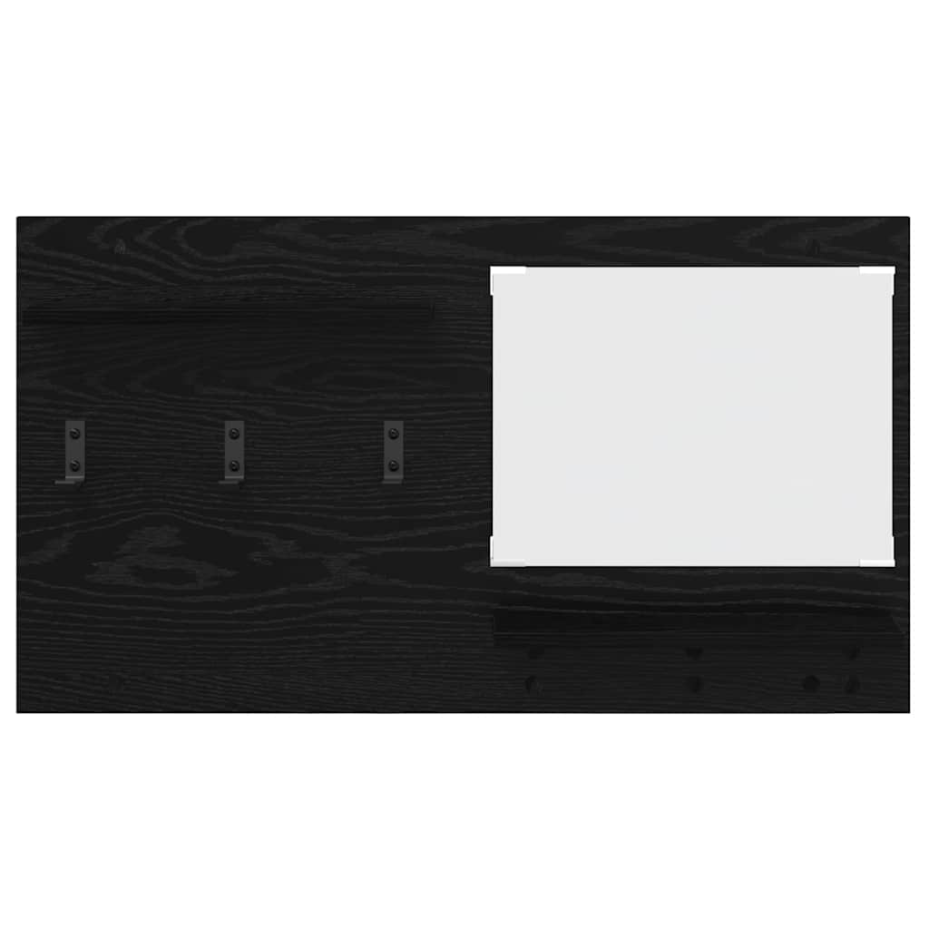 Porte-manteau mural avec étagère Chêne noir 90 x 10 x 50 cm