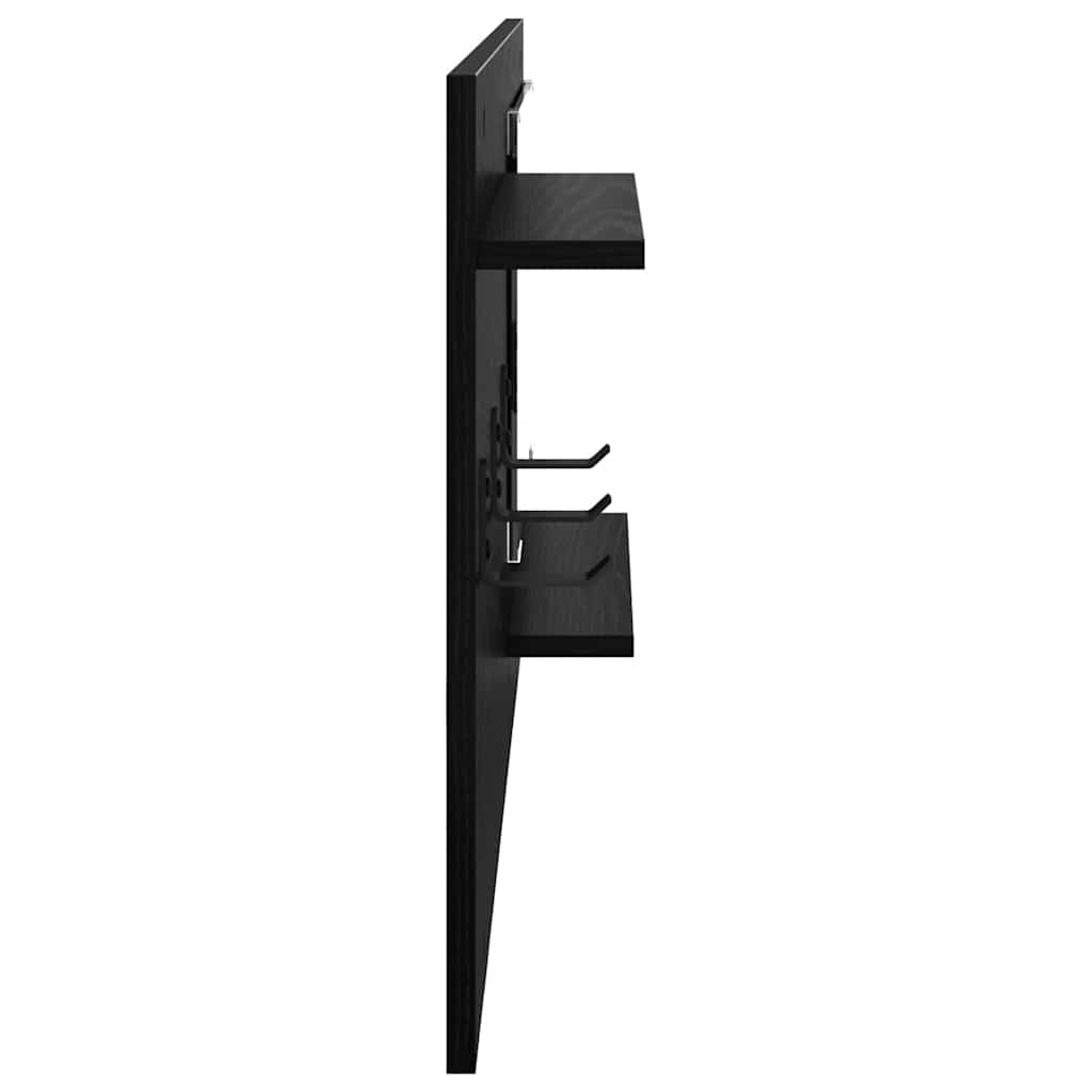 Porte-manteau mural avec étagère Chêne noir 90 x 10 x 50 cm