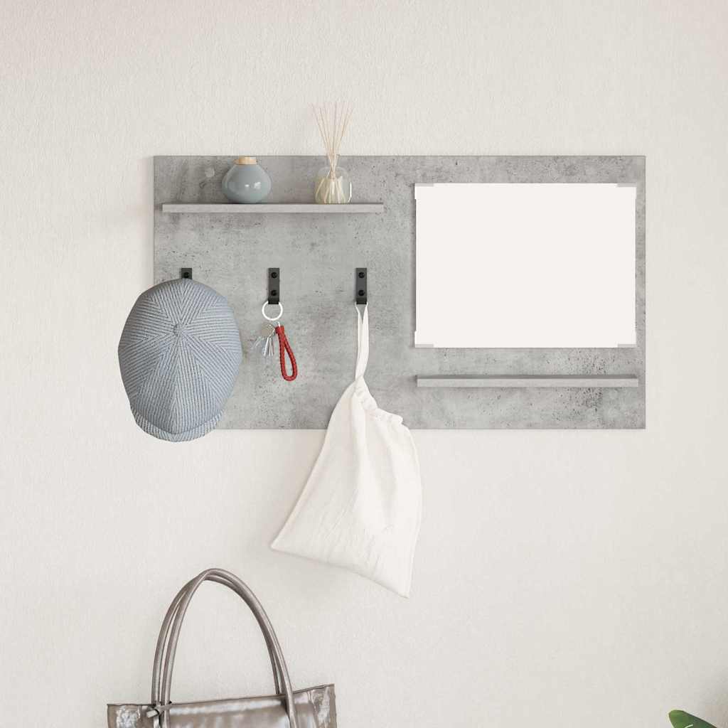 Porte-manteau mural avec étagère Gris béton 90 x 10 x 50 cm