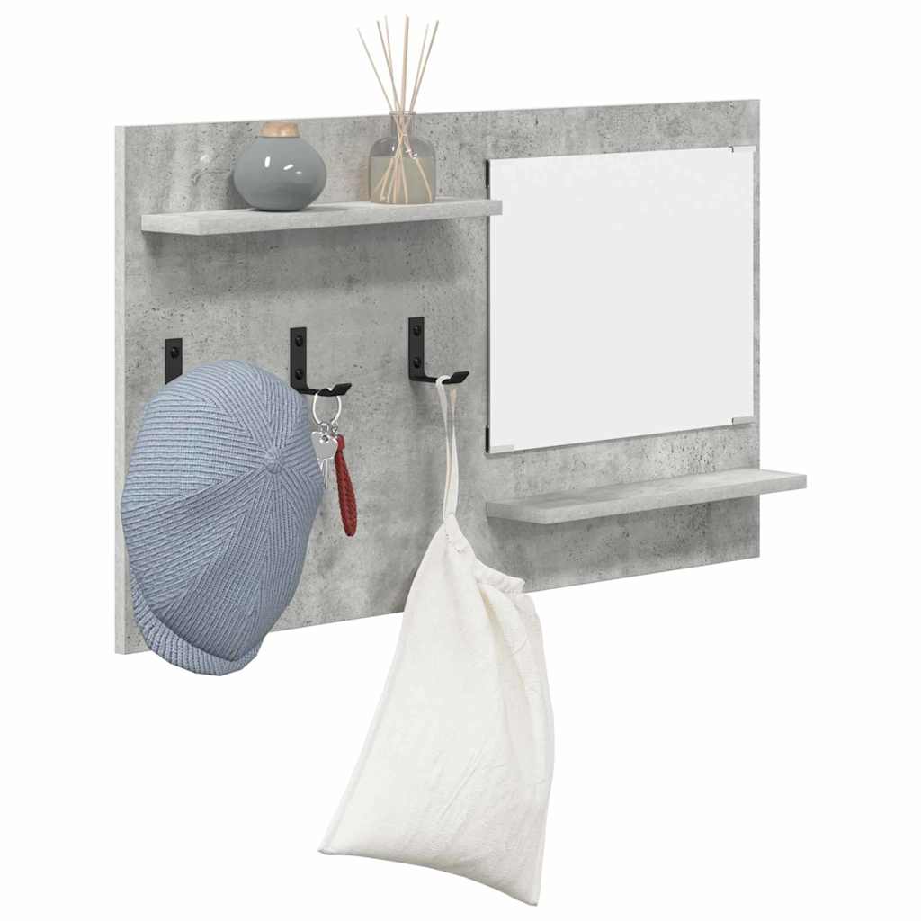 Porte-manteau mural avec étagère Gris béton 90 x 10 x 50 cm