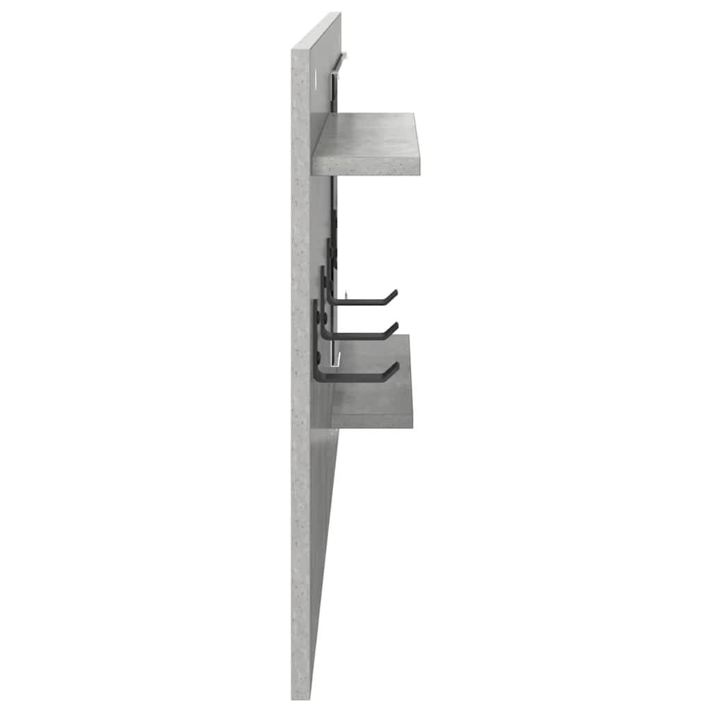 Porte-manteau mural avec étagère Gris béton 90 x 10 x 50 cm