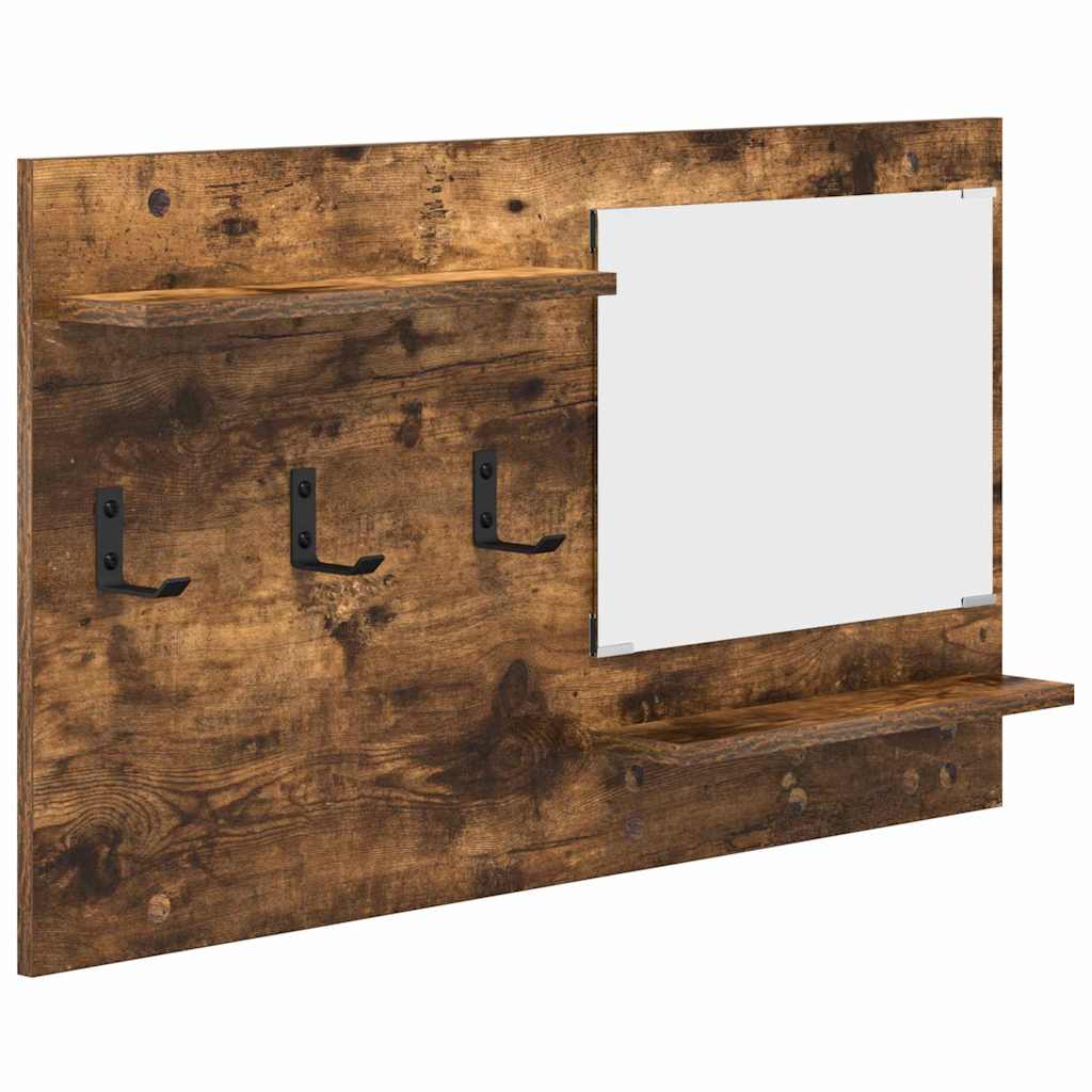 Porte-manteau mural avec étagère Chêne fumé 90 x 10 x 50 cm