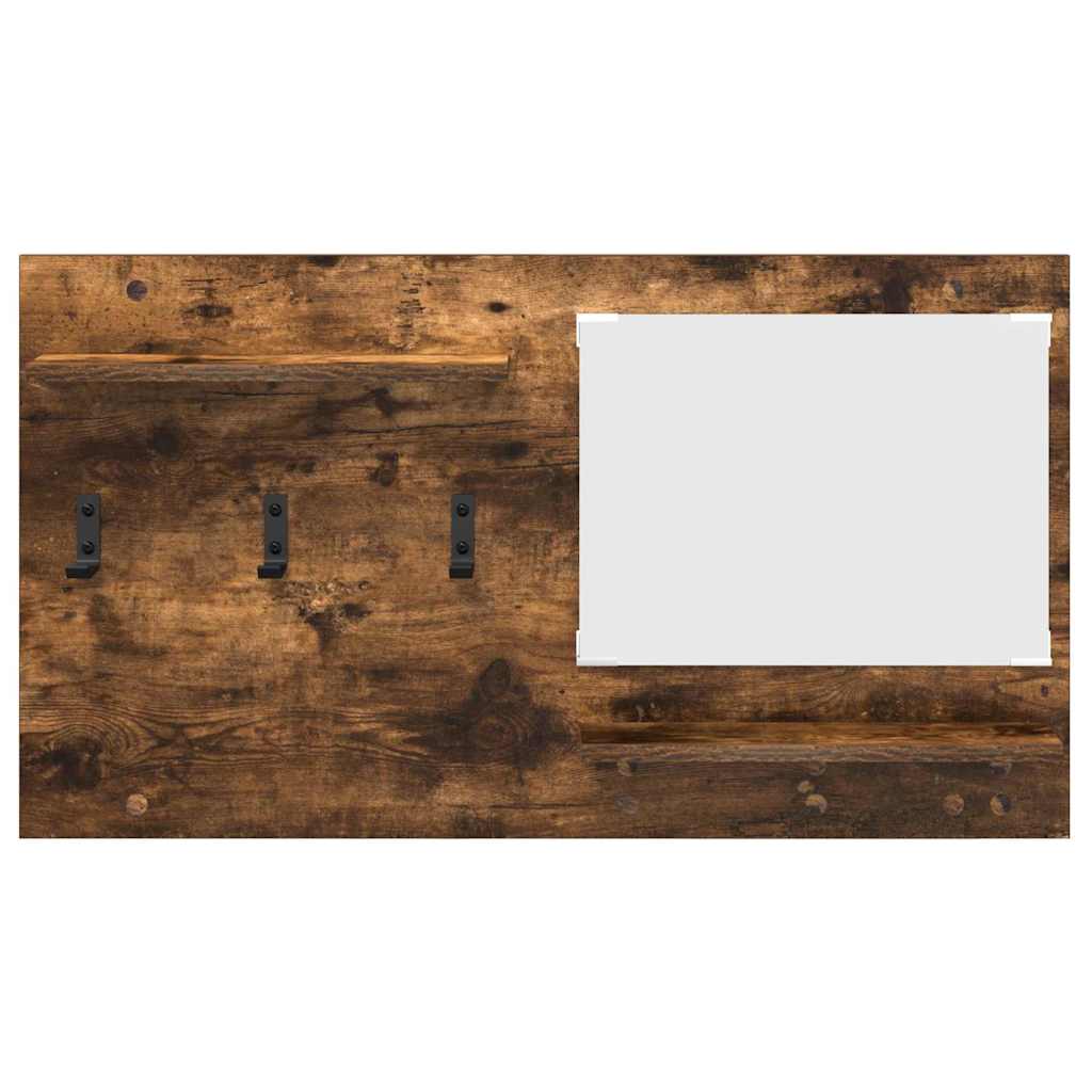 Porte-manteau mural avec étagère Chêne fumé 90 x 10 x 50 cm