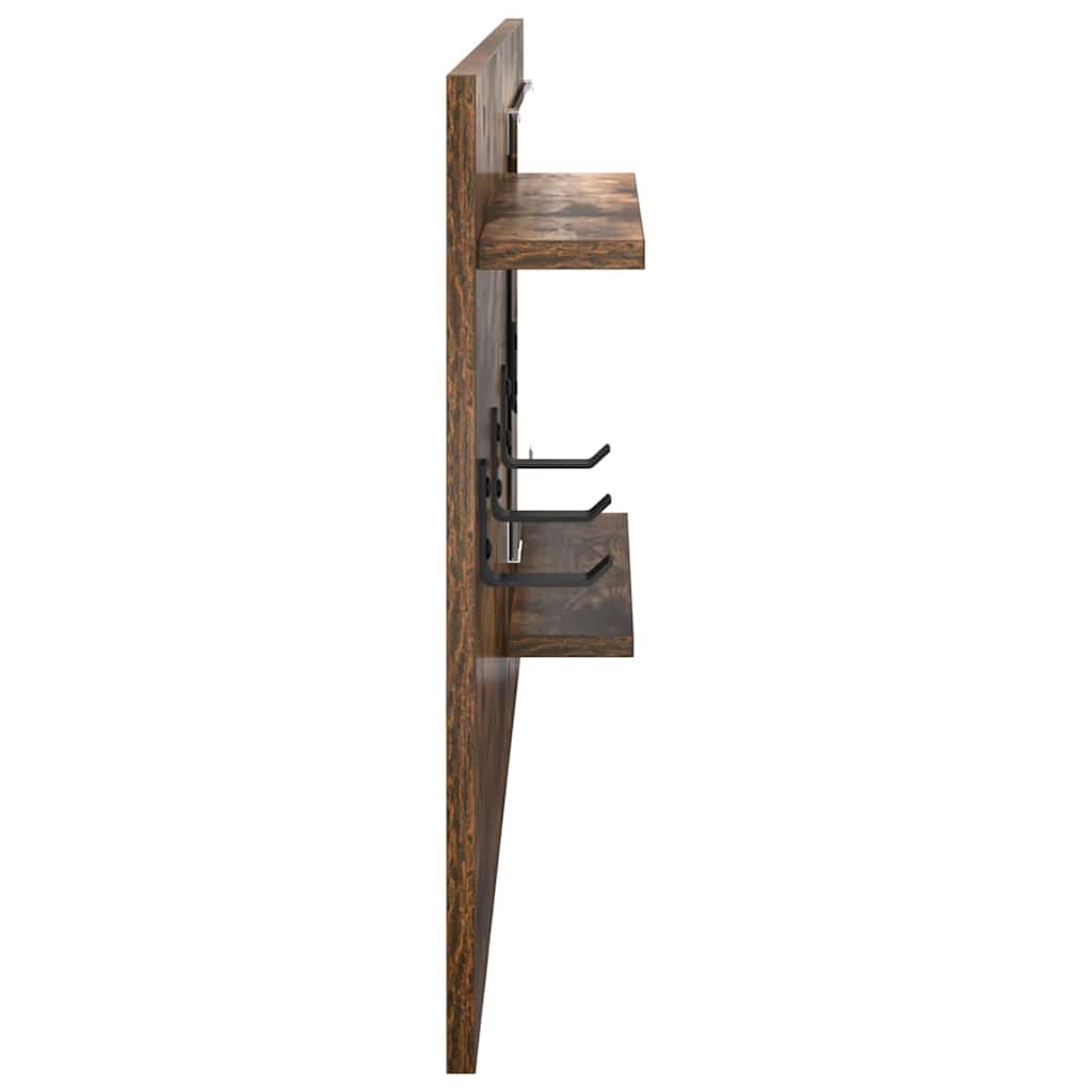 Porte-manteau mural avec étagère Chêne fumé 90 x 10 x 50 cm