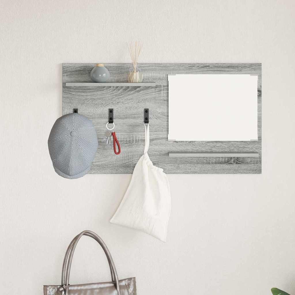 Porte-manteau mural avec étagère Sonoma gris 90 x 10 x 50 cm