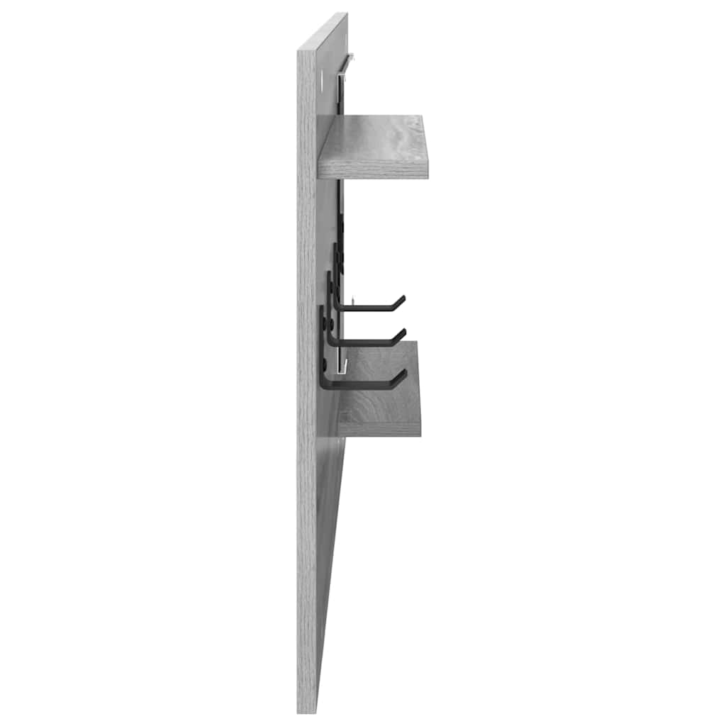 Porte-manteau mural avec étagère Sonoma gris 90 x 10 x 50 cm
