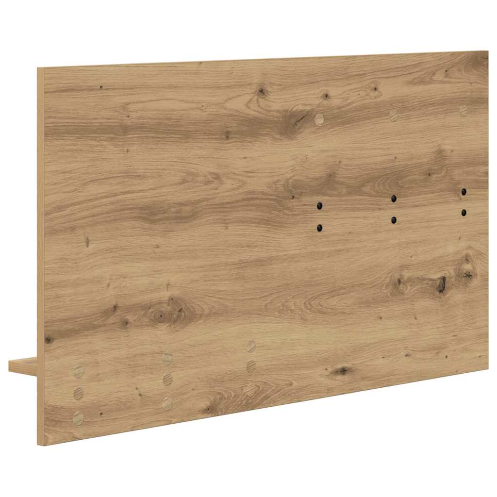 Porte-manteau mural avec miroir chêne artisanal 90 x 10 x 50 cm