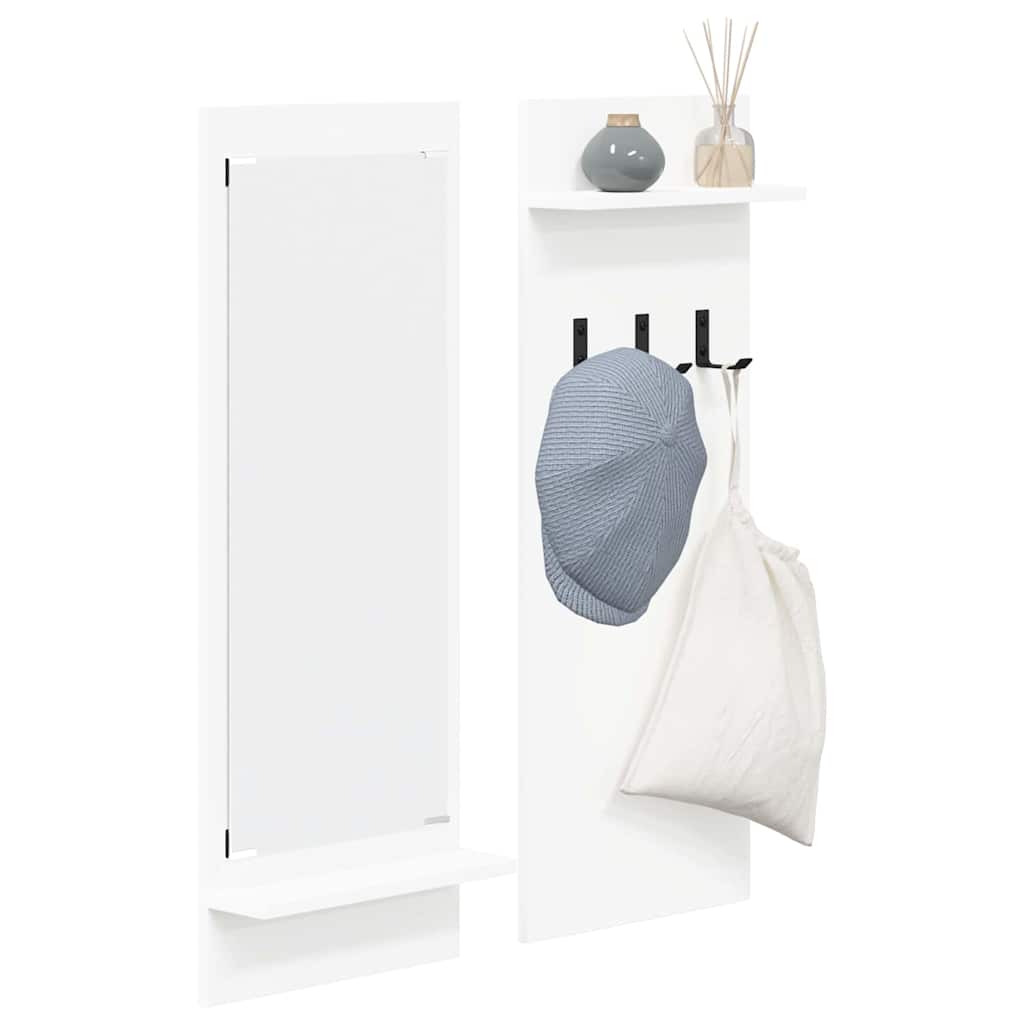 Porte-manteau mural Blanc 70 x 10 x 90 cm Bois d'ingénierie
