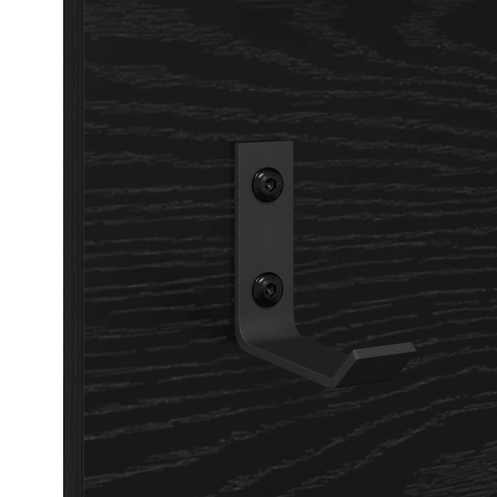 Porte-manteau mural avec étagère Chêne noir 70 x 10 x 90 cm