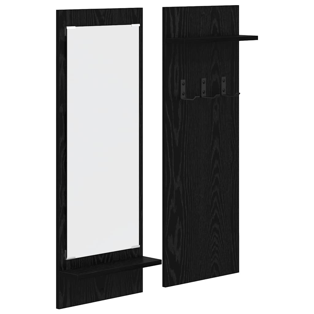Porte-manteau mural avec étagère Chêne noir 70 x 10 x 90 cm
