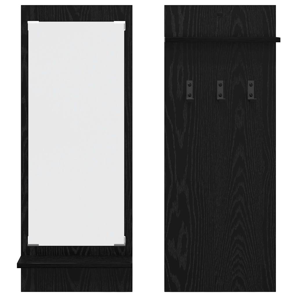Porte-manteau mural avec étagère Chêne noir 70 x 10 x 90 cm