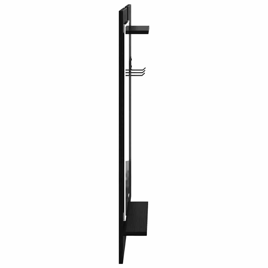 Porte-manteau mural avec étagère Chêne noir 70 x 10 x 90 cm