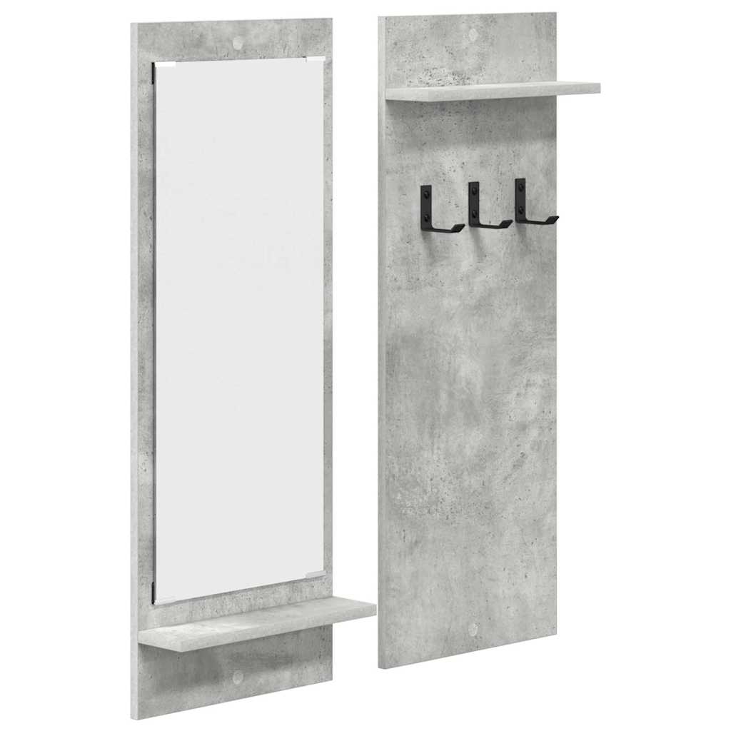 Porte-manteau mural avec étagère Gris béton 70 x 10 x 90 cm