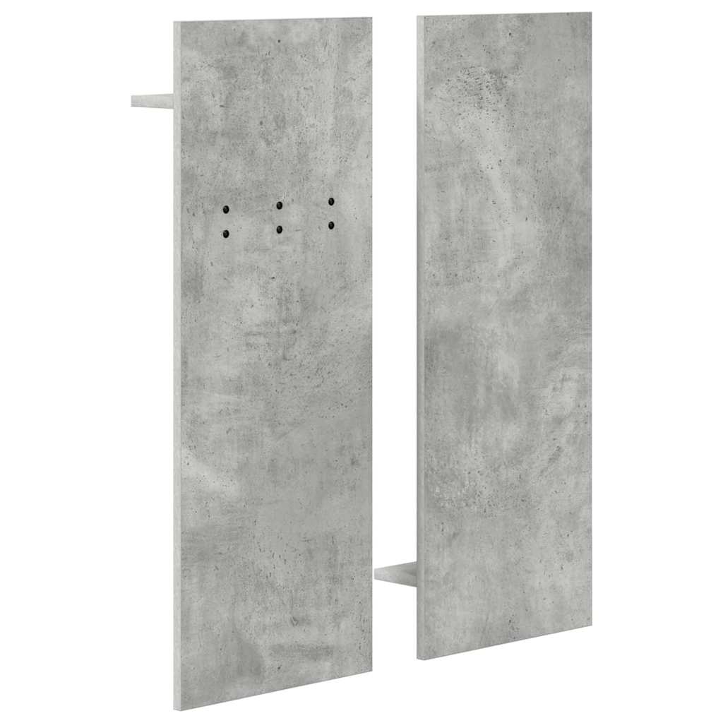 Porte-manteau mural avec étagère Gris béton 70 x 10 x 90 cm