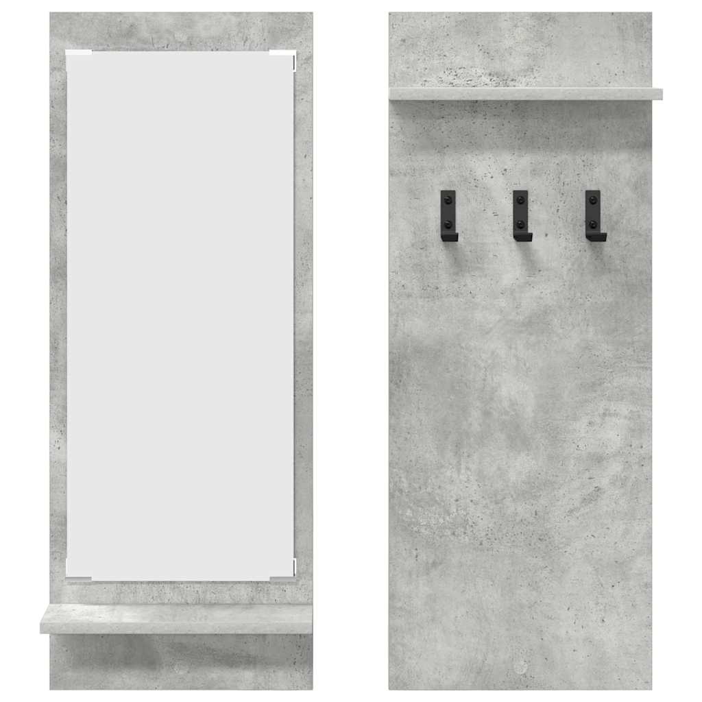 Porte-manteau mural avec étagère Gris béton 70 x 10 x 90 cm