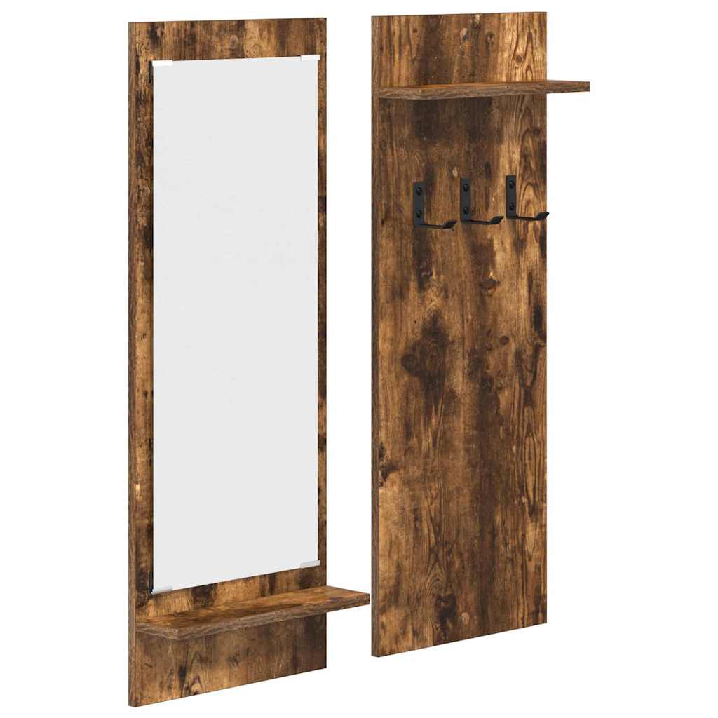 Porte-manteau mural avec étagère Chêne fumé 70 x 10 x 90 cm