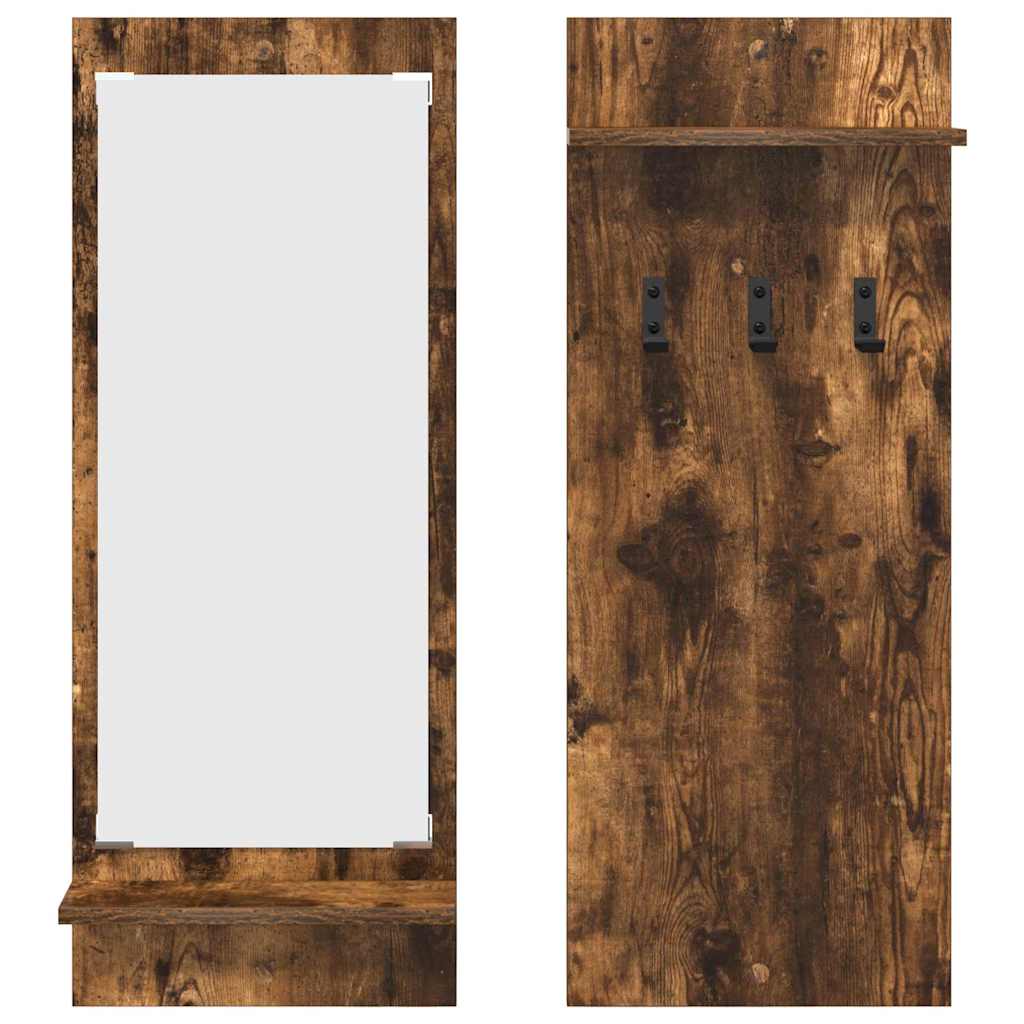 Porte-manteau mural avec étagère Chêne fumé 70 x 10 x 90 cm