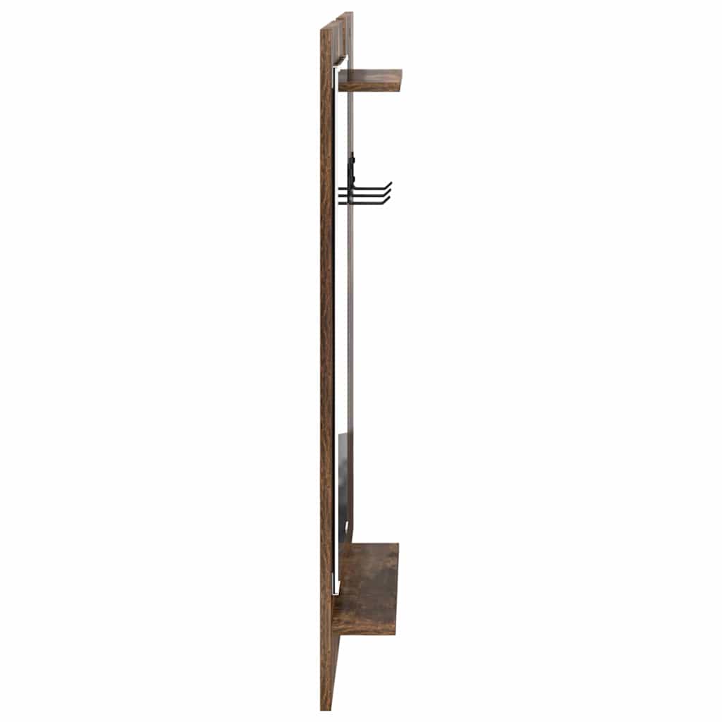 Porte-manteau mural avec étagère Chêne fumé 70 x 10 x 90 cm