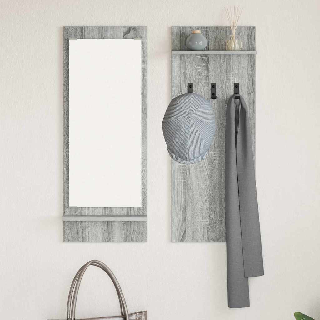 Porte-manteau mural avec étagère Sonoma gris 70 x 10 x 90 cm