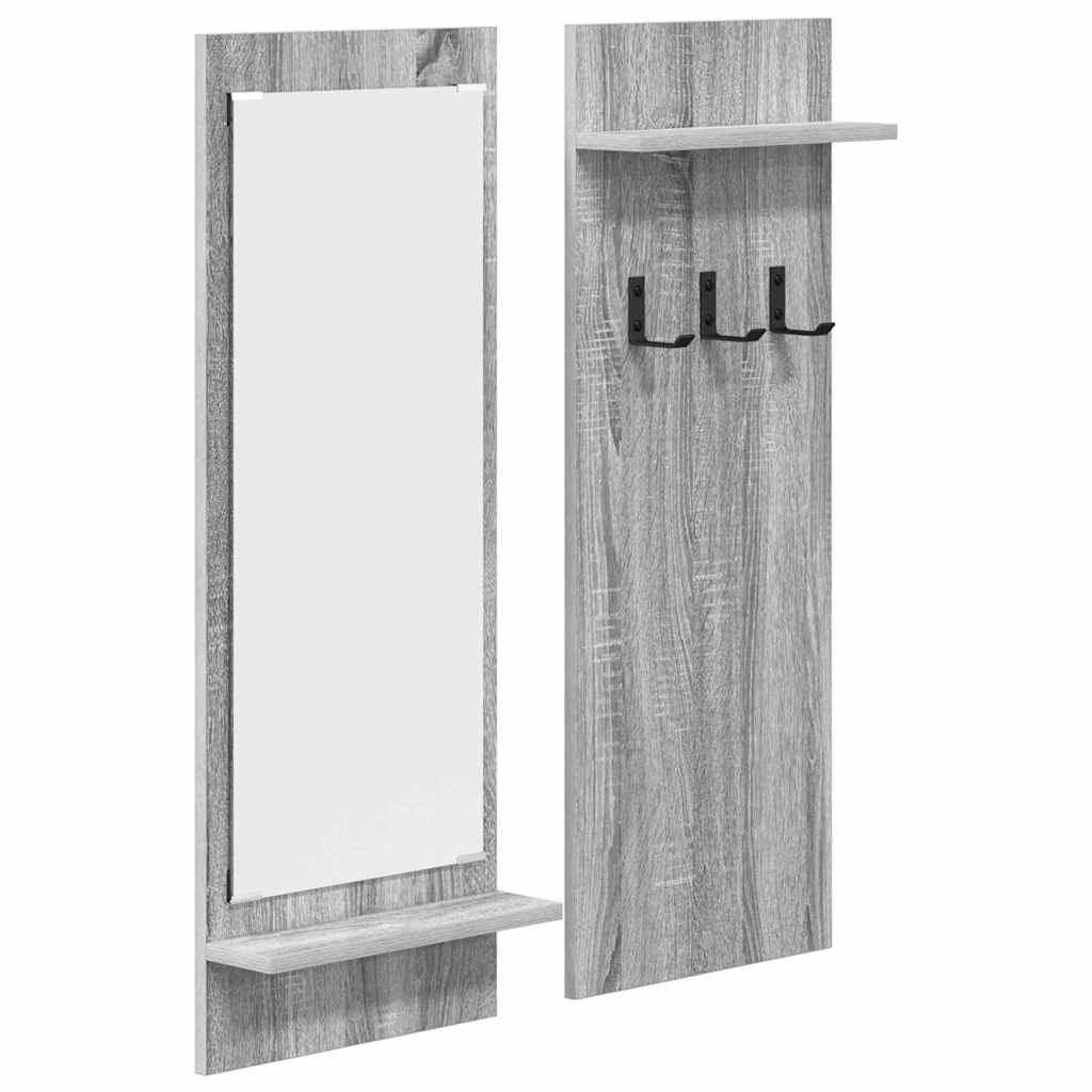 Porte-manteau mural avec étagère Sonoma gris 70 x 10 x 90 cm