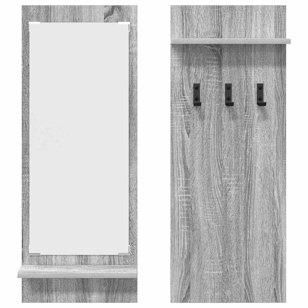 Porte-manteau mural avec étagère Sonoma gris 70 x 10 x 90 cm