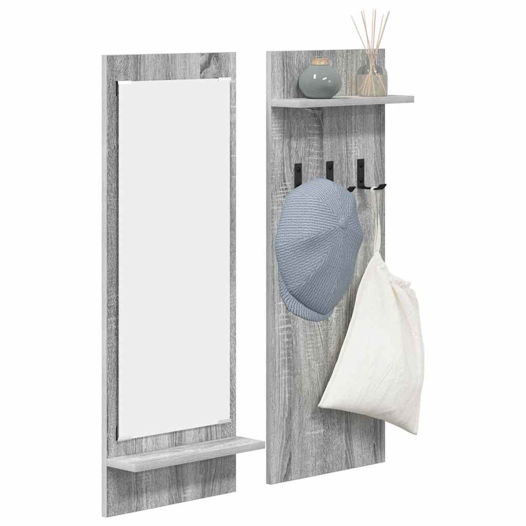 Porte-manteau mural avec étagère Sonoma gris 70 x 10 x 90 cm