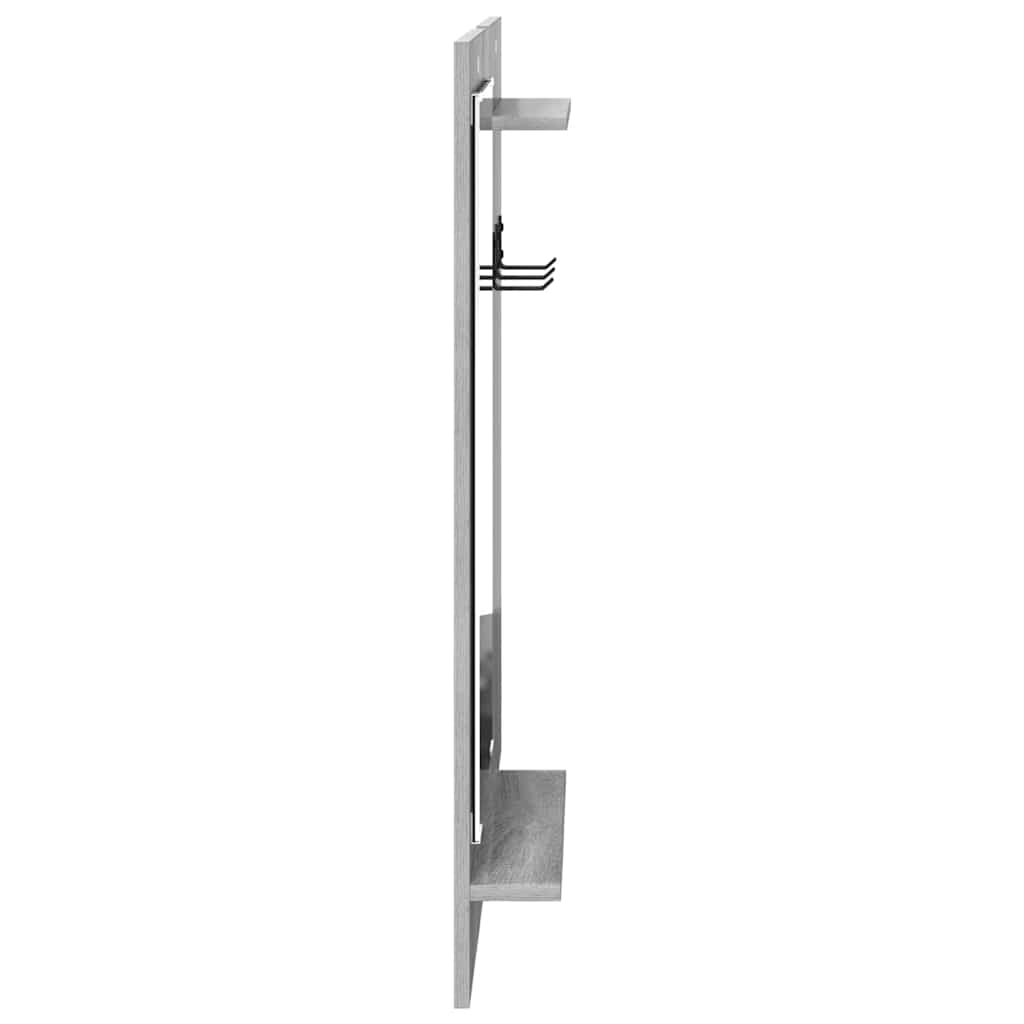 Porte-manteau mural avec étagère Sonoma gris 70 x 10 x 90 cm