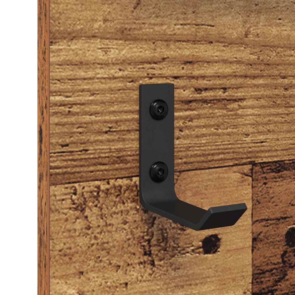 Porte-manteau mural avec étagère Bois ancien 70 x 10 x 90 cm