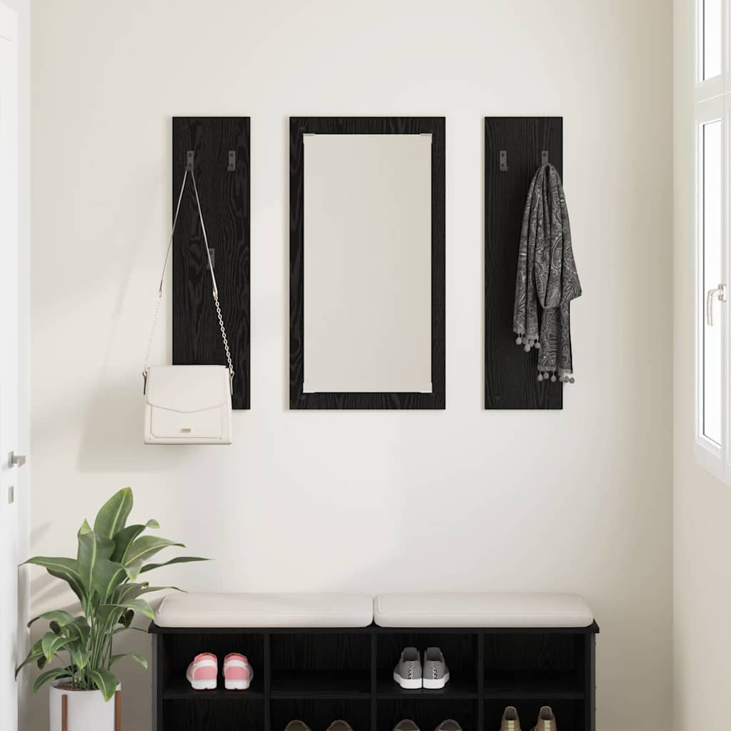 Porte-manteau mural Montage mural Chêne noir 96 x 1,5 x 90 cm