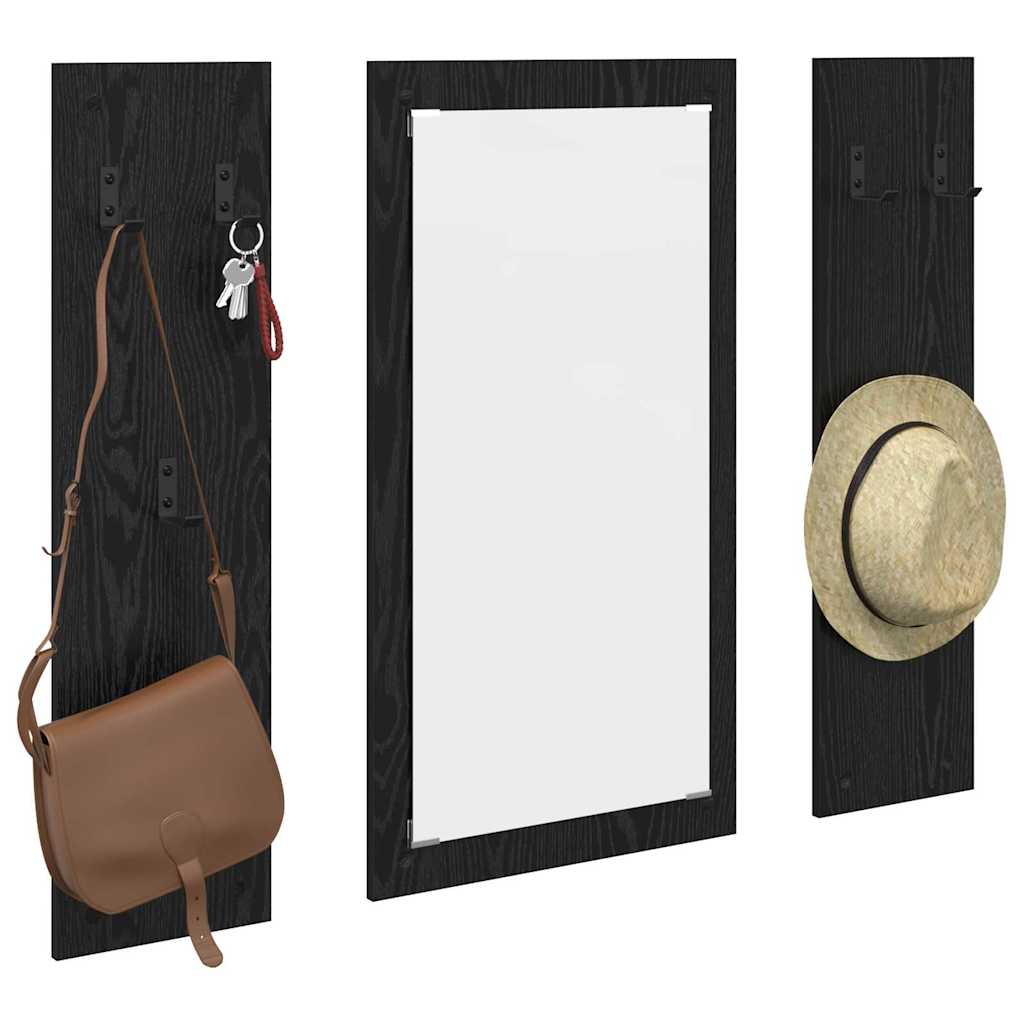 Porte-manteau mural Montage mural Chêne noir 96 x 1,5 x 90 cm