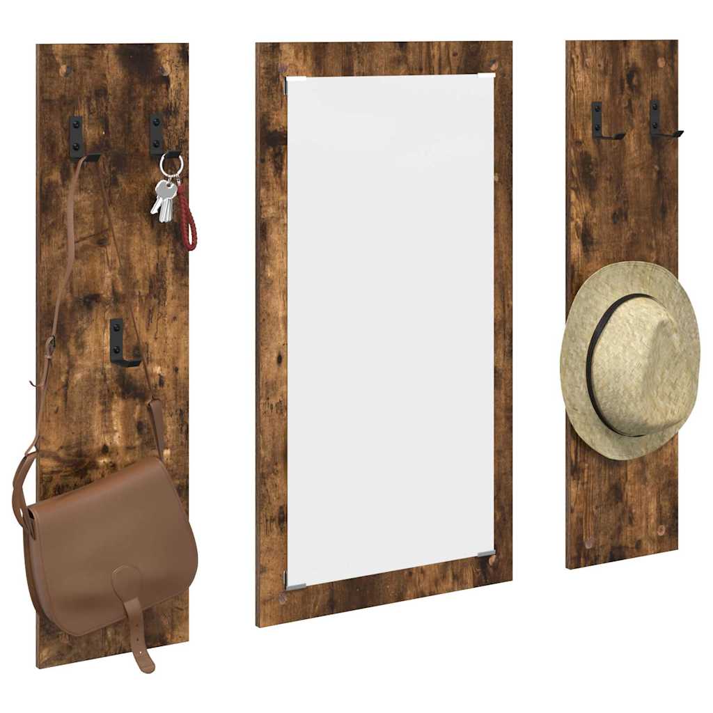 Porte-manteau mural Montage mural Chêne fumé 96 x 1,5 x 90 cm
