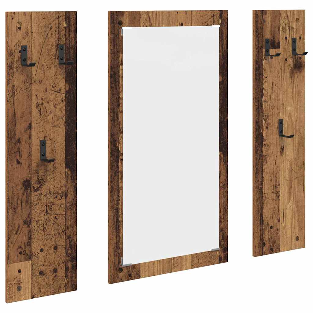 Porte-manteau mural Montage mural Bois ancien 96 x 1,5 x 90 cm
