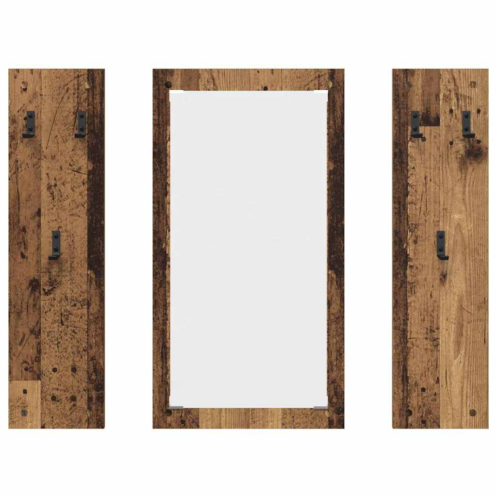 Porte-manteau mural Montage mural Bois ancien 96 x 1,5 x 90 cm