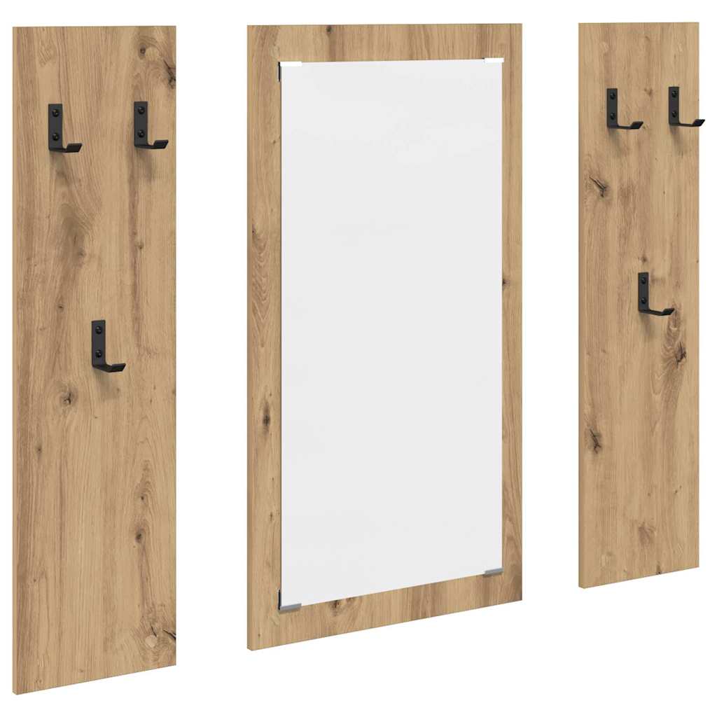 Porte-manteau mural chêne artisanal 96 x 1,5 x 90 cm