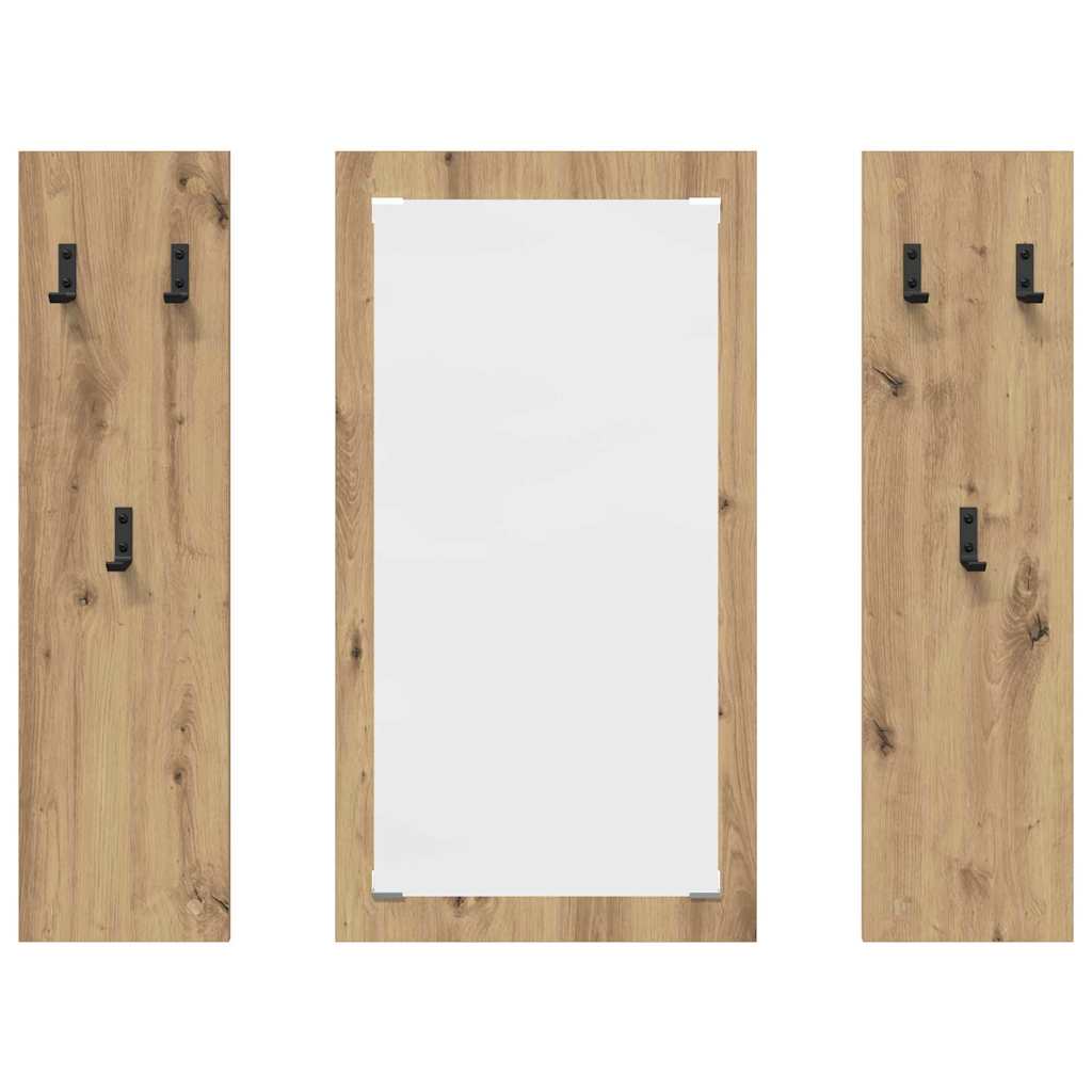 Porte-manteau mural chêne artisanal 96 x 1,5 x 90 cm
