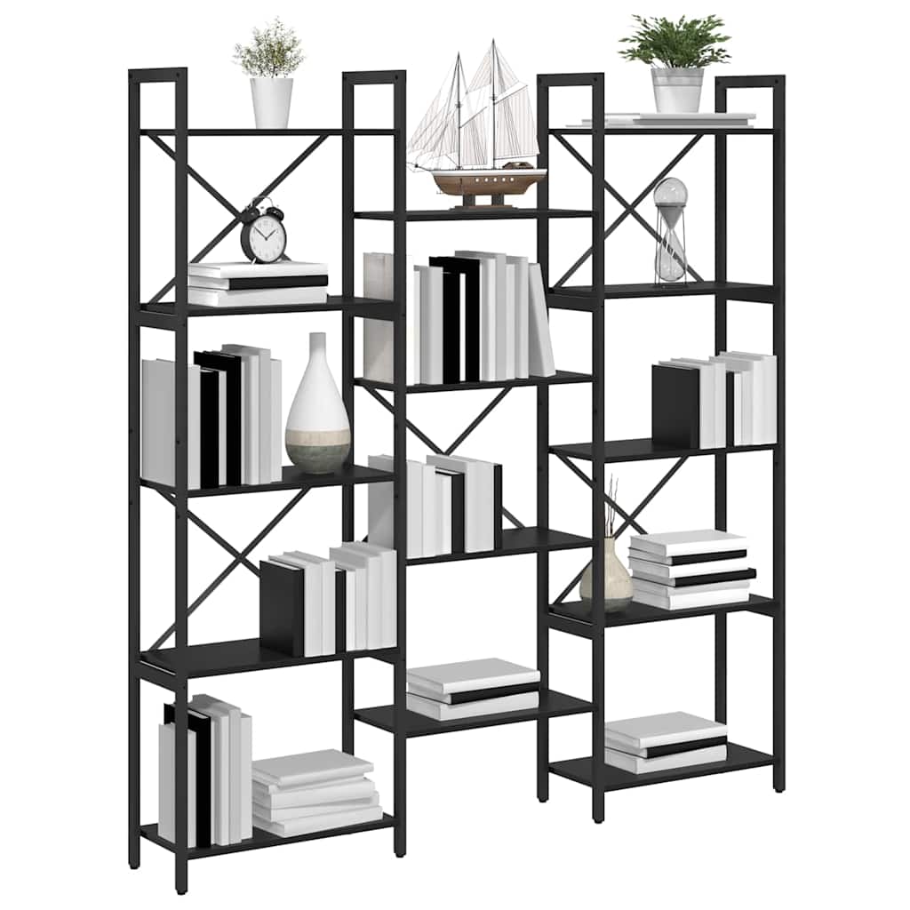 Étagère Chêne noir 156 x 25 x 167.5 cm Bois d'ingénierie