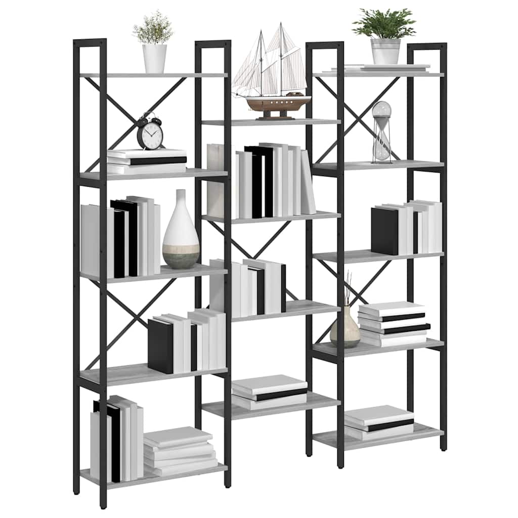Étagère Sonoma gris 156 x 25 x 167.5 cm Bois d'ingénierie