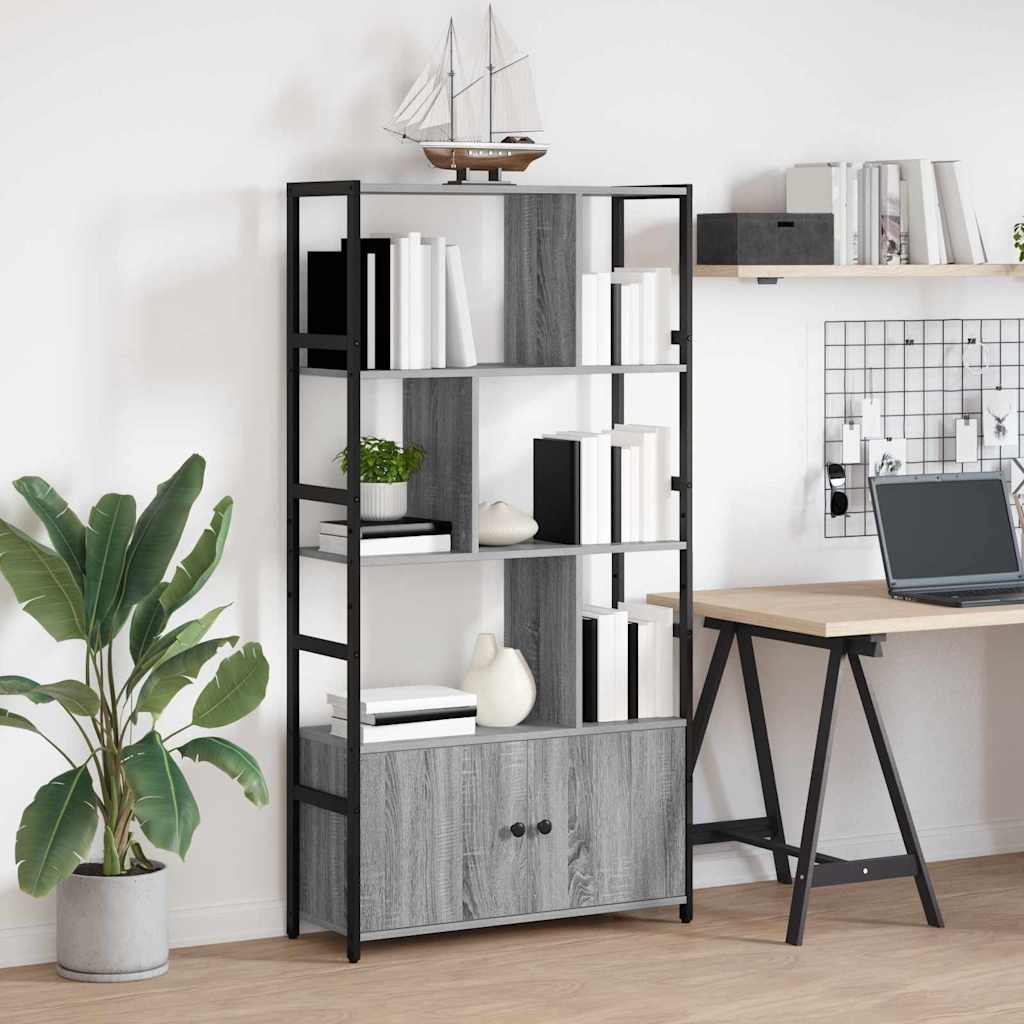 Étagère Sonoma gris 80 x 30 x 155.5 cm Bois d'ingénierie