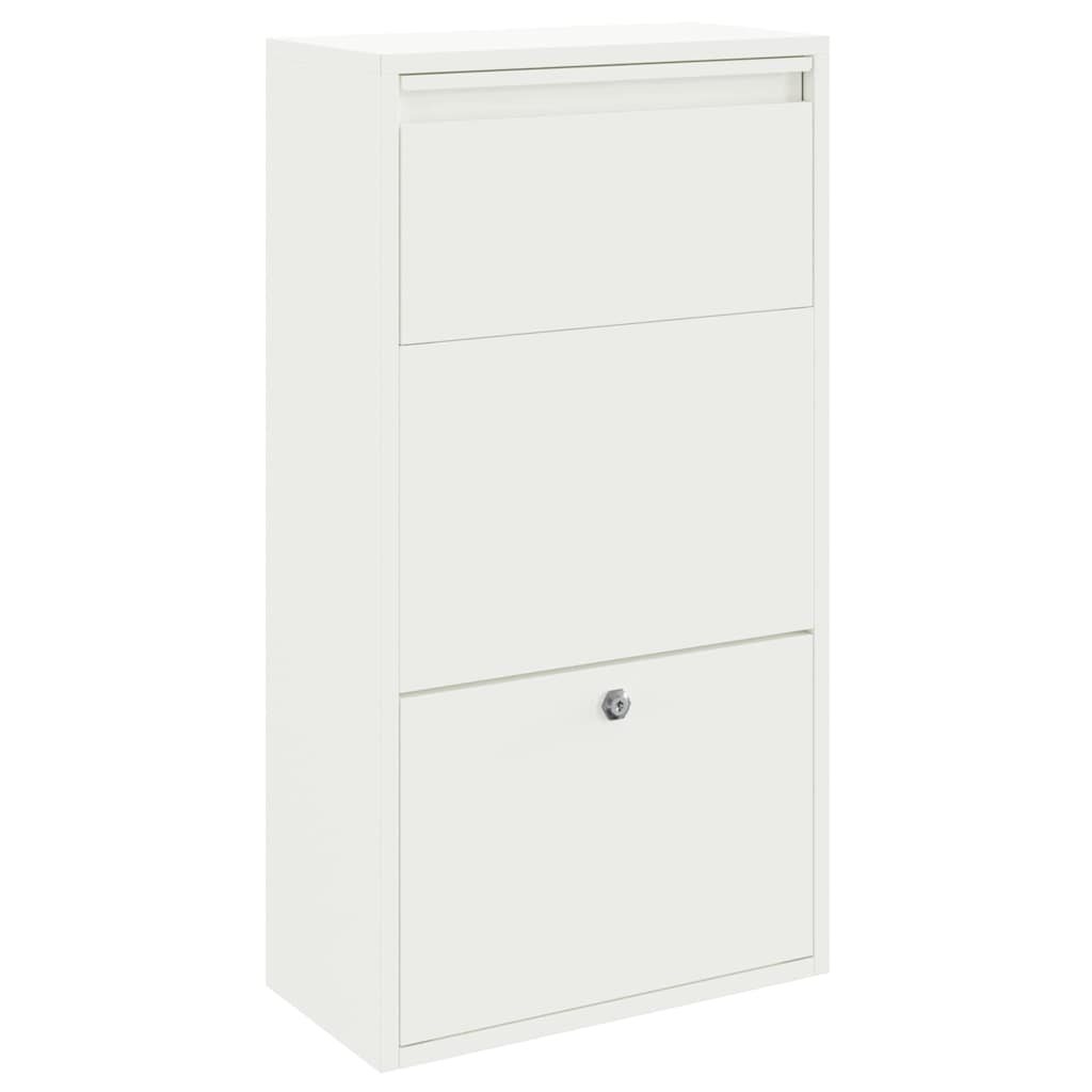 Boîte de dépôt de colis avec porte Blanc 44 x 22 x 82 cm Acier