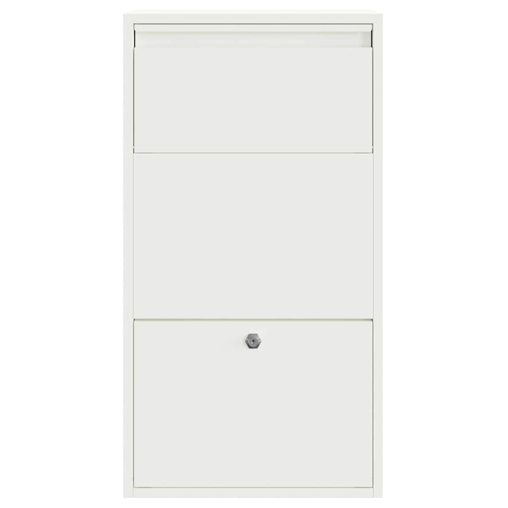 Boîte de dépôt de colis avec porte Blanc 44 x 22 x 82 cm Acier