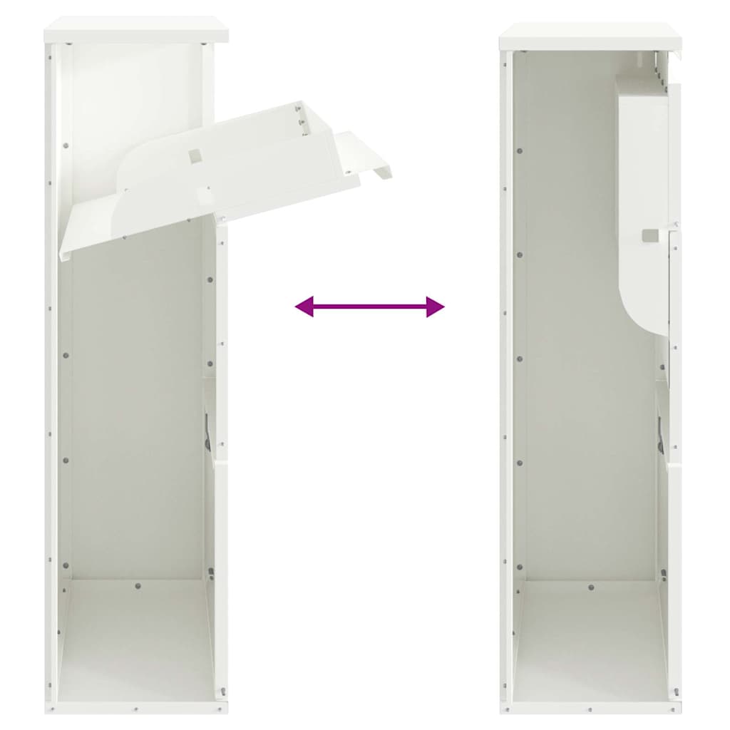 Boîte de dépôt de colis avec porte Blanc 44 x 22 x 82 cm Acier