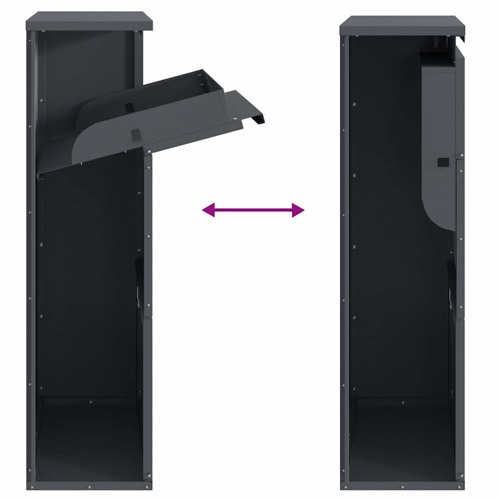 Boîte de dépôt de colis Anthracite 44 x 22 x 82 cm Acier