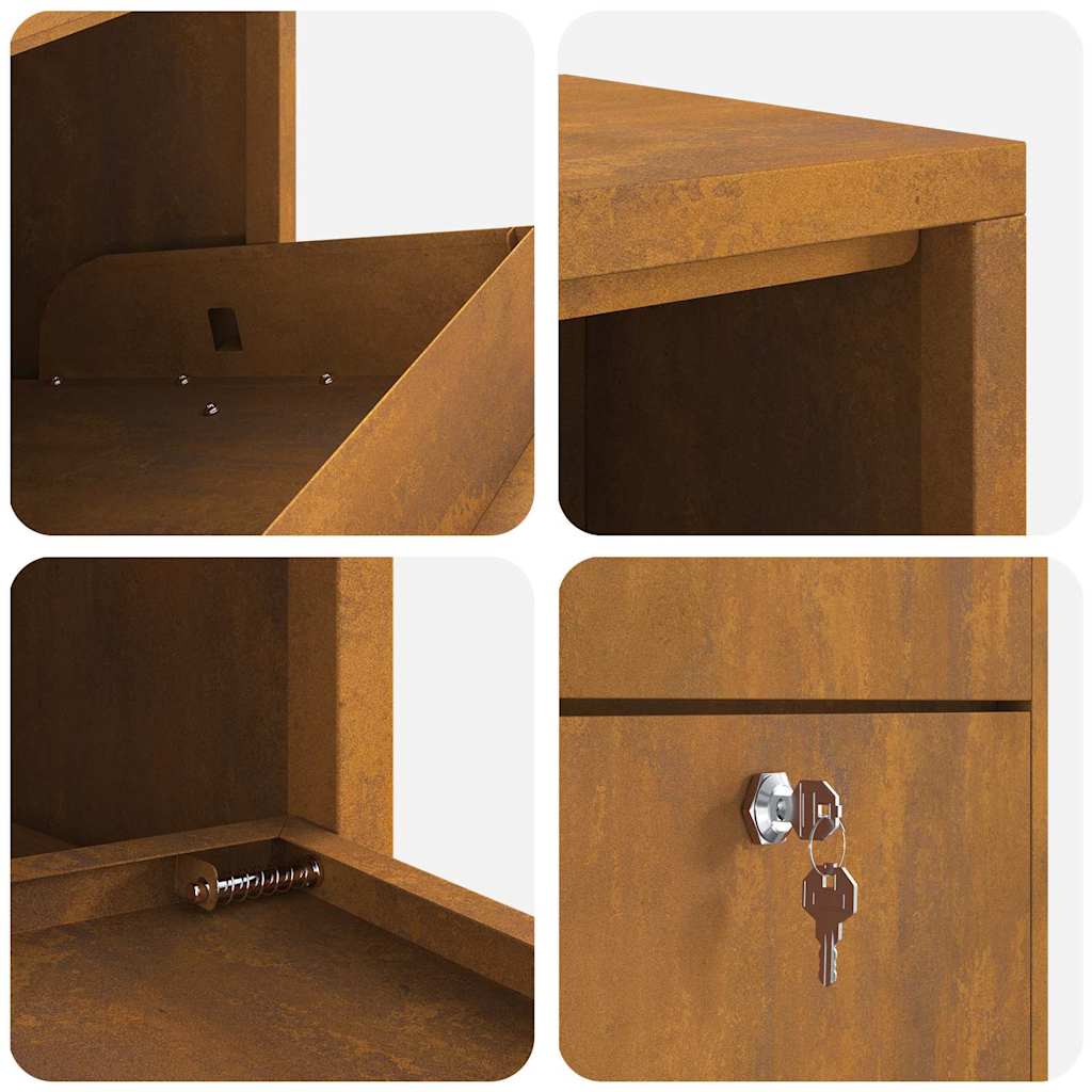 Boîte de dépôt de colis avec porte Marron 44 x 22 x 82 cm Acier