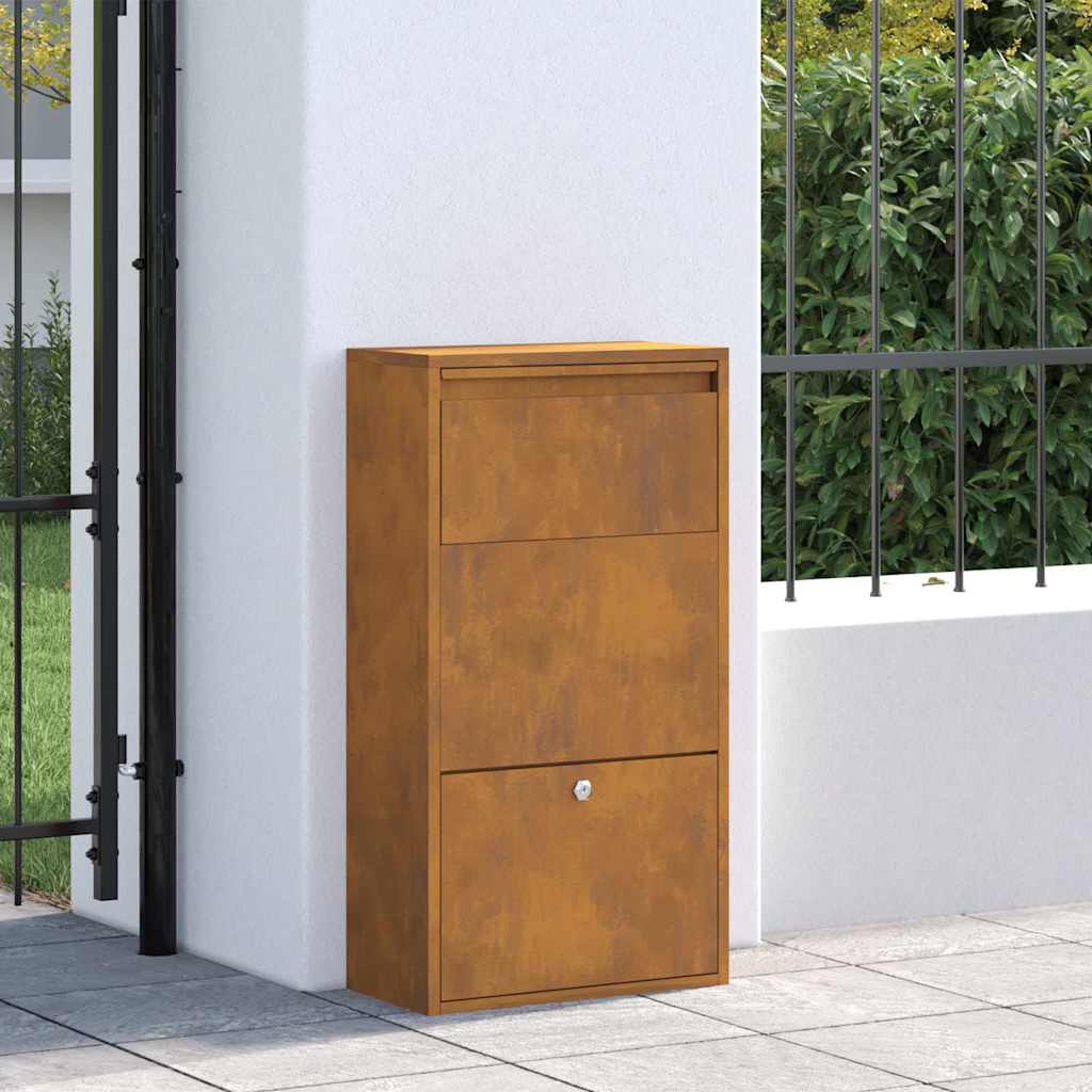 Boîte de dépôt de colis avec porte Marron 44 x 22 x 82 cm Acier