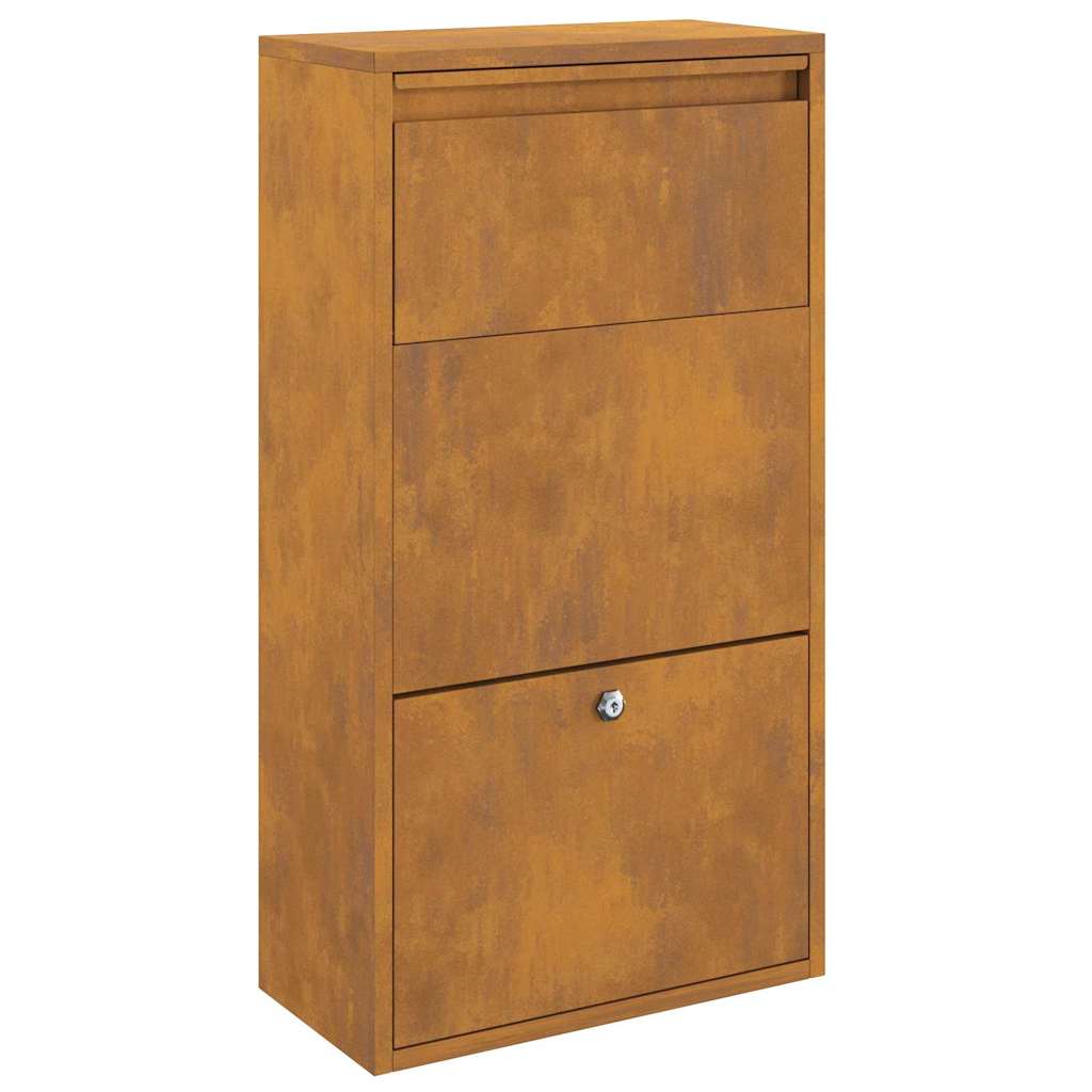Boîte de dépôt de colis avec porte Marron 44 x 22 x 82 cm Acier