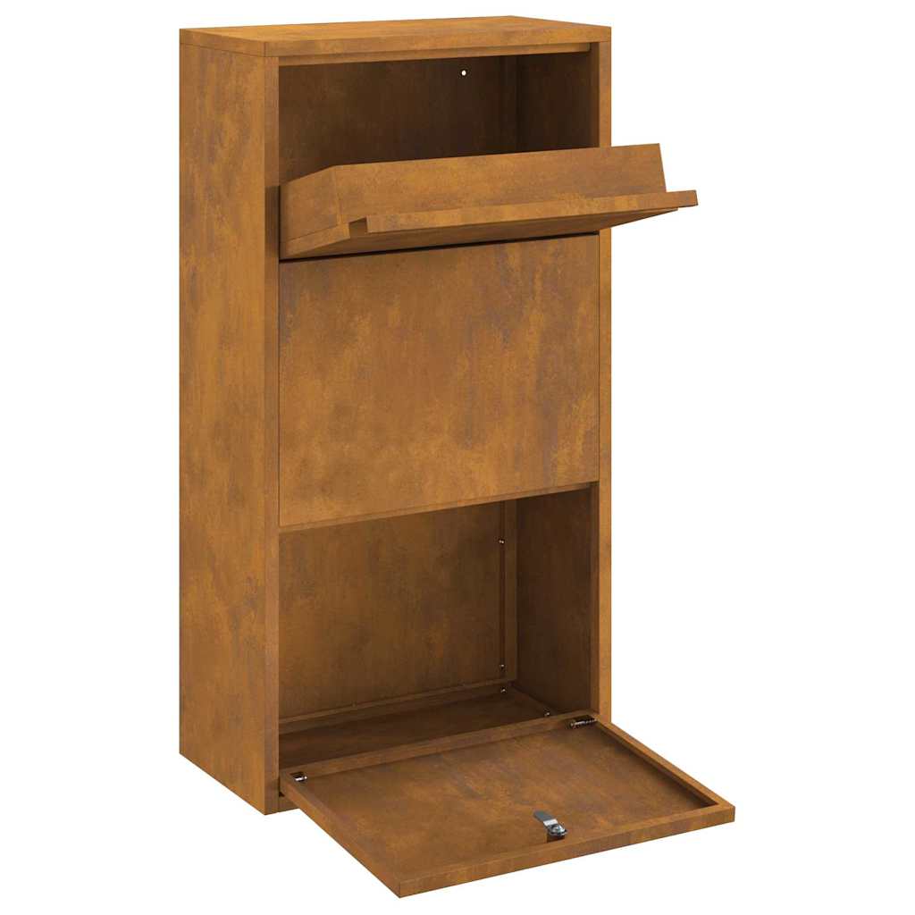 Boîte de dépôt de colis avec porte Marron 44 x 22 x 82 cm Acier