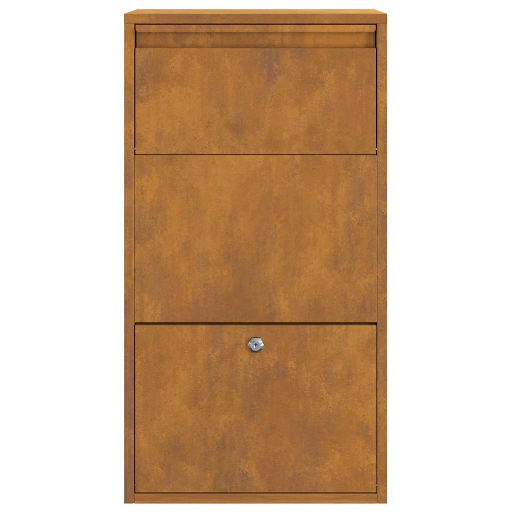 Boîte de dépôt de colis avec porte Marron 44 x 22 x 82 cm Acier