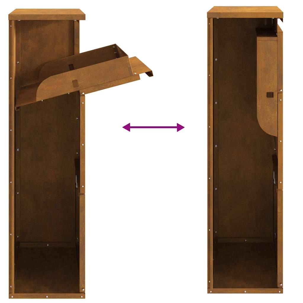 Boîte de dépôt de colis avec porte Marron 44 x 22 x 82 cm Acier